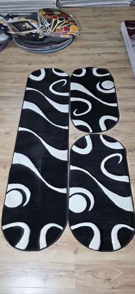 Set Dormitor Frize 3 Piese Alb / Negru Oval