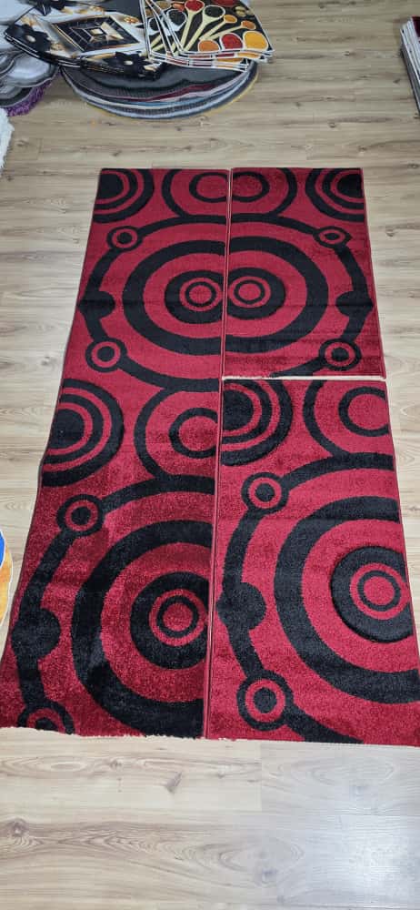 Set Dormitor Frize 3 Piese Rosu / Negru