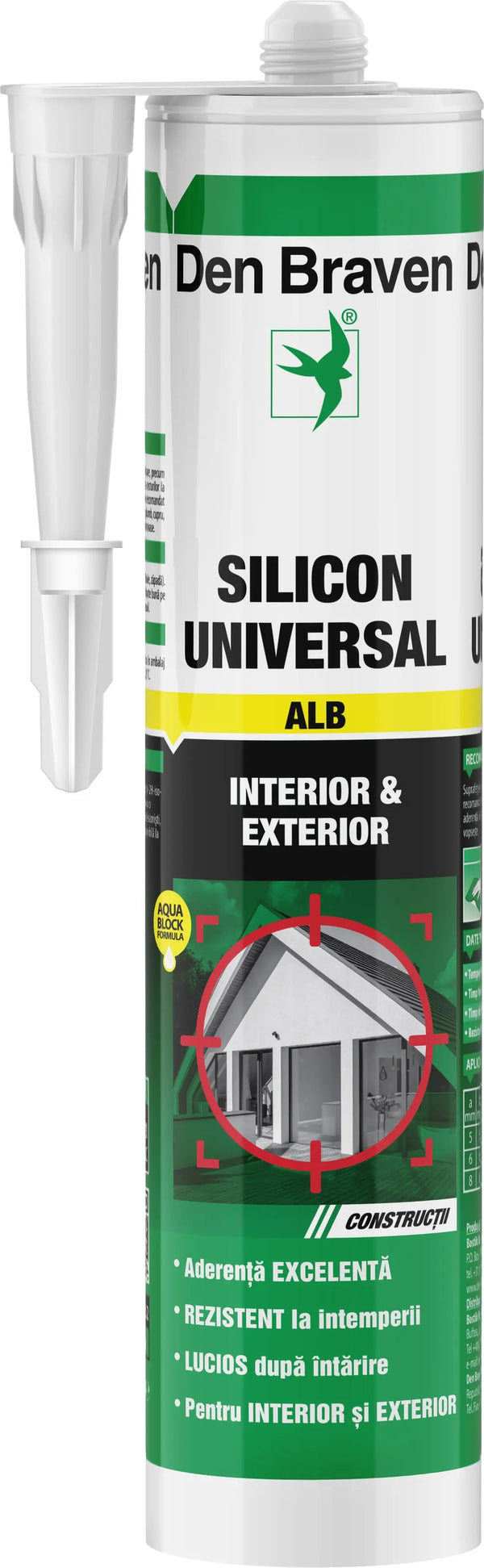 Silicon Universal, Alb, Aplicare Pistol, 280 Ml • Den Braven Diy