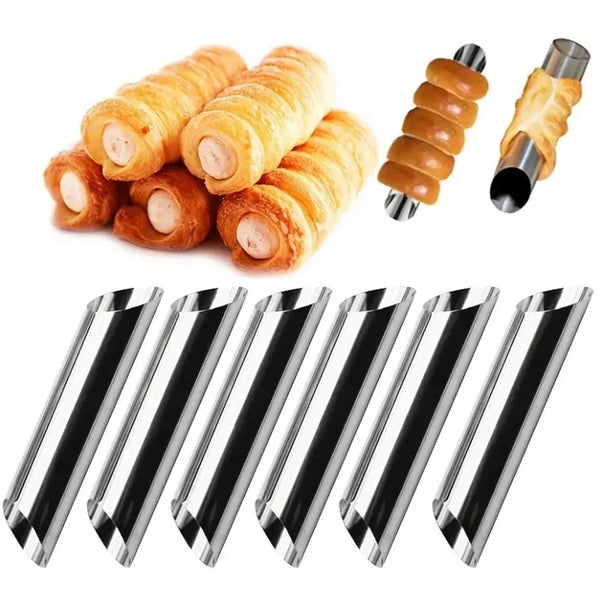Set 6 Forme Cilindrice Metalice 12 Cm, Argintiu