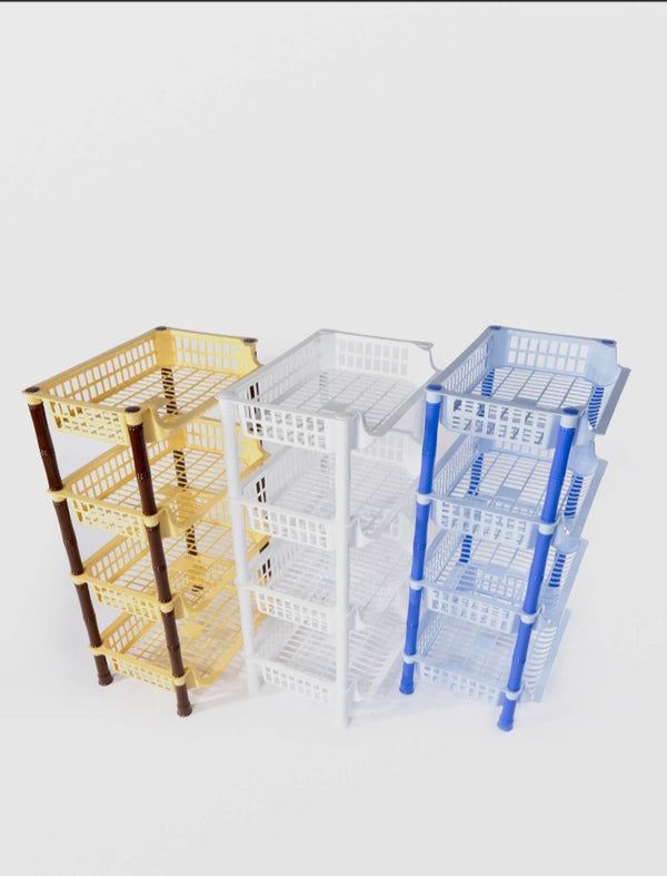 Raft fructe si legume din plastic ,Sterk, 4 etaje , 41 x29 x 70 cm. Diverse culori