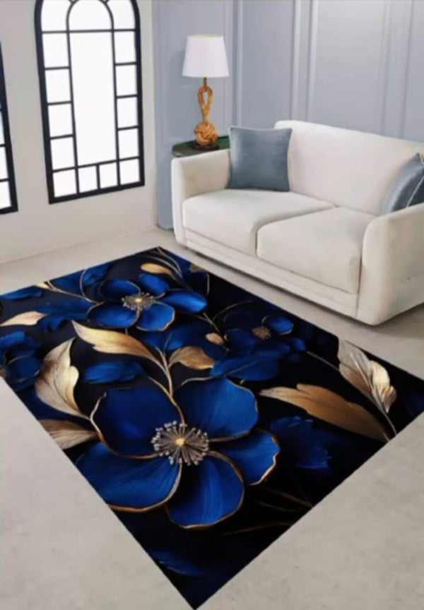 Covor Antiderapant Floare Albastra M36