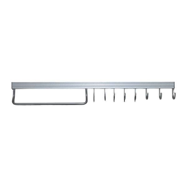 Cuier Perete Metalic 8 Agatatori  si Zona Esarfe 60cm x 6,2 cm