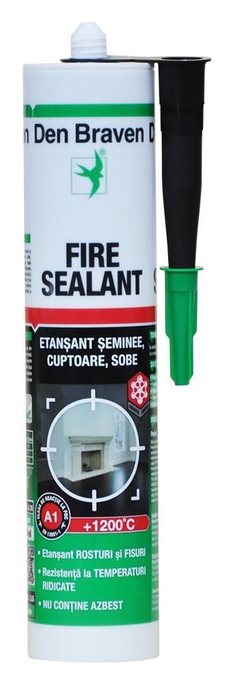 Izolant Negru Den Braven Fire Sealant 1200°C, Interior, 280 ml